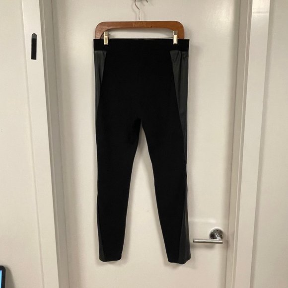 'RICKIS' Black Skinny Pant with Leather Trim / Size M - Picture 3 of 12